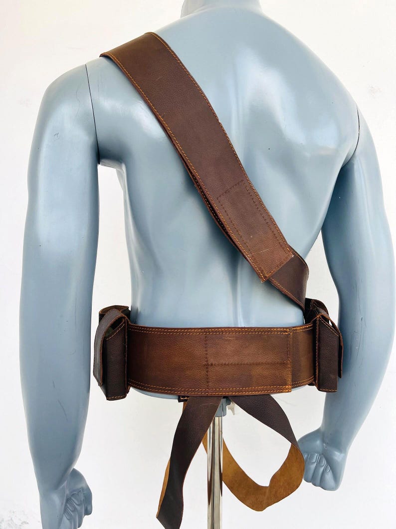 Mandalorian Leather Utility Belt | Sci-Fi Cosplay Belt | Custom Bounty Hunter Costume Belt image 2