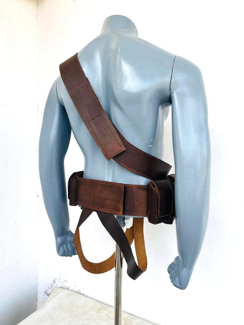 Mandalorian Leather Utility Belt | Sci-Fi Cosplay Belt | Custom Bounty Hunter Costume Belt image 3
