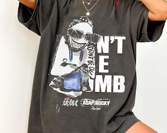 Comfortkleuren ASAP Rocky Dont be dumb T-shirt, rapshirt, vintage, uniseks cadeau