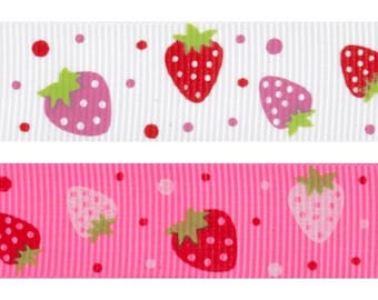 Wstążka rypsowa Bowtique – Truskawki – 5 m x 20 mm