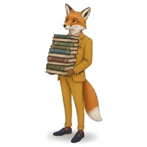 Fox Gentleman Clipart, Dapper Suited Gouache Animal Bundle, 30 JPG for Junk Journal imagen 8