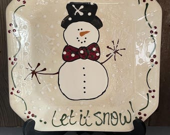 Vintage 1997 Expressly Yours "Let it Snow" achthoekige serveerschaal