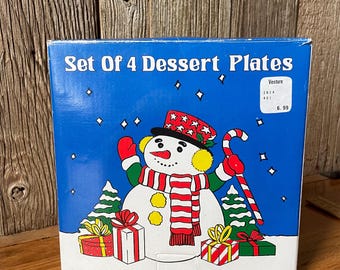 Vintage Venture kerstdessert-/saladeborden uit de jaren 80 - set van 4 NIB