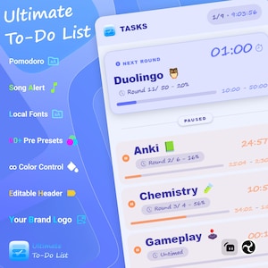Pomodoro - Ultimate To-Do List Tasks Widget for Streamers — Twitch, Kick, YouTube Any Platform · Task Manager (OBS)