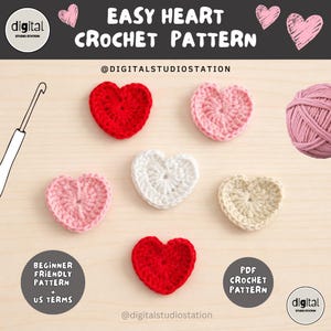 Easy Crochet Heart Pattern, Valentine's Day Decor, Beginner Crochet Pattern PDF, Galentine’s Heart Pattern