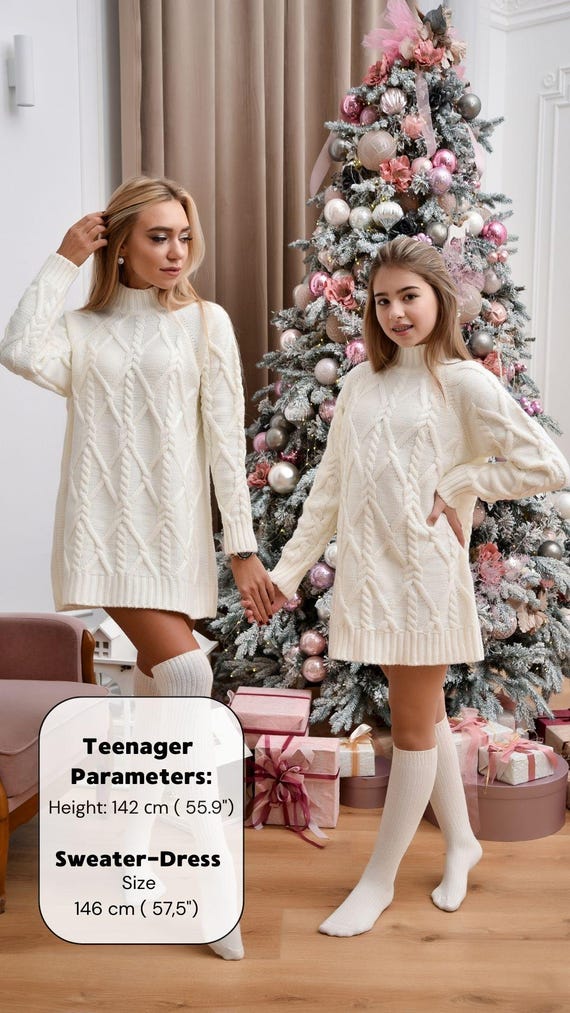 sweater dresses for christmas Cuffbow 3 Pcs Christmas Sweater Dress Set Women Long Sleeve Sweater Dress Xmas Thigh High Socks and Hat for Party Gift (Snowflake Red,M) at Amazon Women's Clothing store