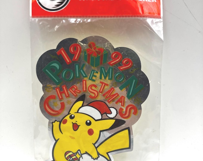 Vintage Pokémon Center Pikachu Christmas Sticker 1999