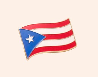 Puerto Rico flag lapel, alloy enamel badge, cultural pride accessory, collectible souvenir