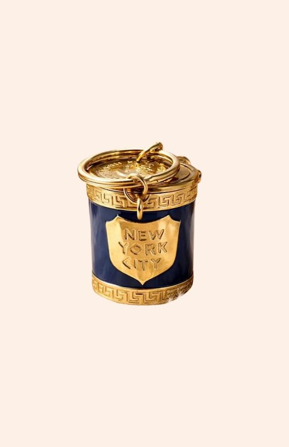 Handbag Charm, New York City Cup, Alloy Metal Enamel  Accessory, Coffee Lover Gift