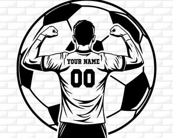 Customized Soccer Player Svg | Personalized Name | Soccer Clipart | Football | Soccer Boy Cutfile | Silhouette | Cricut File | Dxf Png Ai
