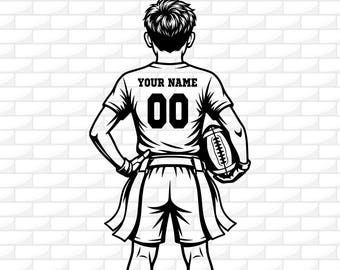 Flag Football SVG | Personalized Name Svg | Flag Football Boy Svg | Football Team Svg | Football Player Clipart | Cricut File | Engraving
