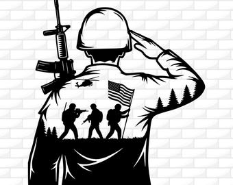 US Soldier SVG | American Troops Svg | Military Svg | US Flag Svg | United States Military Svg | Military Png | Army Svg | Png Dxf Jpg Ai