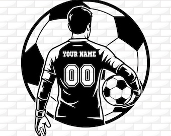 Customized Goalkeeper Svg | Personalized Name | Soccer Player Clipart | Football | Soccer Cutfile | Silhouette | Cricut File | Dxf Png Ai