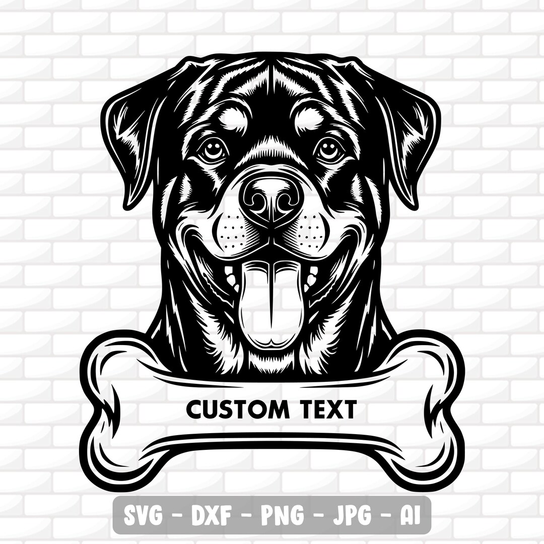 Free Rottweiler Svg Files Rottweiler Peeking Svg | Rottweiler With Bone Svg | Dog Breed Svg ...