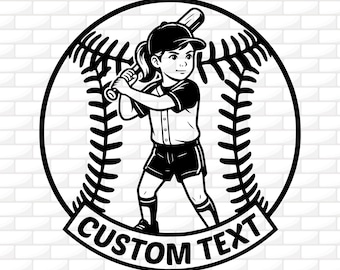 Baseball Girl Player SVG | Baseball Season SVG | Personalized Baseball Shirt Design | Tee Ball Png | Cricut | Engraving | Digital Download