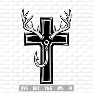 cross fish hook svg Fisherman Cross Svg