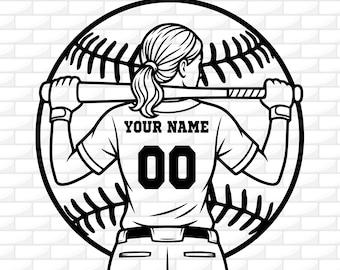 Girls Softball Svg | Softball Mom Svg | Softball Silhouette | Softball Png | Softball Team Svg | Cricut File | Engraving | Digital Download