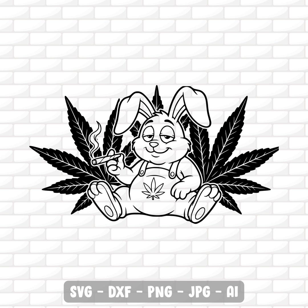 Funny Smoking Bunny Svg | Weed Rabbit Clipart | 420 Smoking Cut File ...