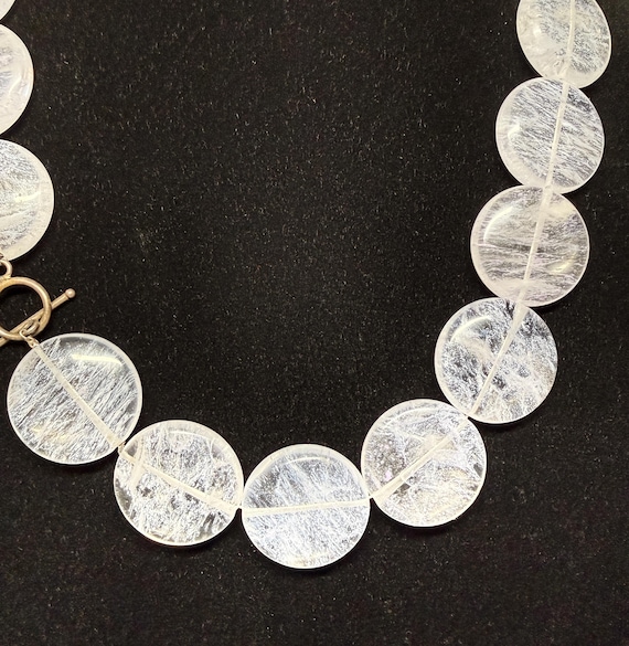 Clear Quartz Statement Necklace with Large 30mm I… - image 4