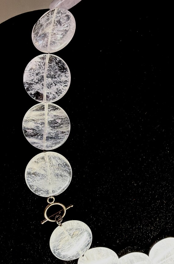 Clear Quartz Statement Necklace with Large 30mm I… - image 7