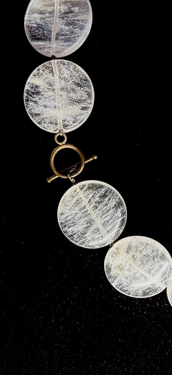 Clear Quartz Statement Necklace with Large 30mm I… - image 6