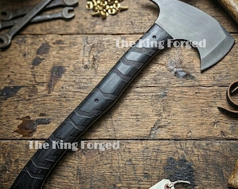 Resident Evil Leon Kennedy Inspired Tomahawk - RE9 Requiem Hatchet - Full Tang Cosplay Axe with Leather Sheath - Video Game Gift for Him