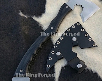 Resident Evil Leon Kennedy Inspired Tomahawk - RE9 Requiem Hatchet - Full Tang Cosplay Axe with Leather Sheath - Video Game Gift for Him