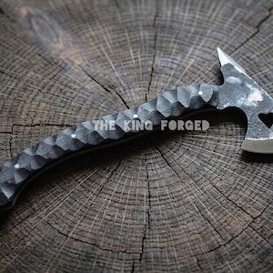 Custom Hand Forged Axe - Full Tang Tomahawk with Rosewood Handle - Blacksmith Made Hatchet - Unique Wood Anniversary Gift - Handmade Outdoor