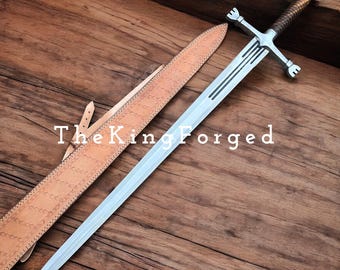 Hand-Forged Gallowglass Sword - Celtic Two-Handed Greatsword - Medieval Irish Claymore - Reenactment & HEMA Functional - Custom Gaelic Longs