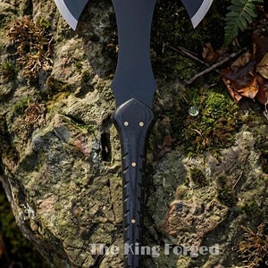 Double Head Viking Axe Full Tang Camping Axe, Personalized Hand Forged Hatchet, Heavy Duty Bushcraft Axe, Outdoor Survival Tool Gift for Him