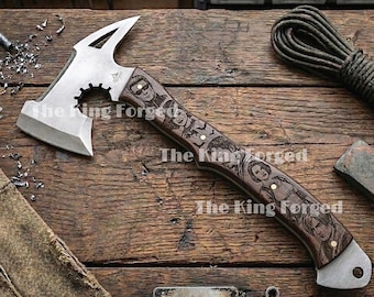 Resident Evil Leon Kennedy Inspired Tomahawk - RE9 Requiem Hatchet - Full Tang Cosplay Axe with Leather Sheath - Video Game Gift for Him