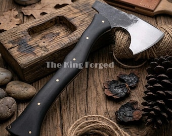 Handmade Full Tang Axe - Custom Engraved Hatchet - Personalized Camping Tool - Groomsmen Gift - Bushcraft Survival Gear - Wood Chopping Axe
