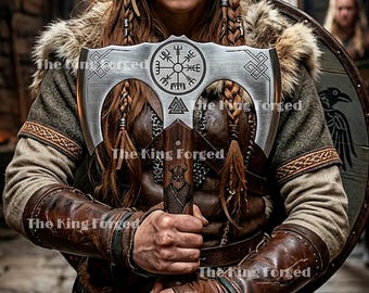 Hand Forged Viking Double Bit Axe - Full Tang Axe - High Carbon Steel Hatchet - Custom Wood Handle Camping Tool Axe l Christmas Gift for him