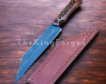 Custom Engraved Viking Seax - Personalized Nordic Hunting Knife - Groomsmen Gift - 10th Anniversary Gift - Handcrafted Custom Scandinavian