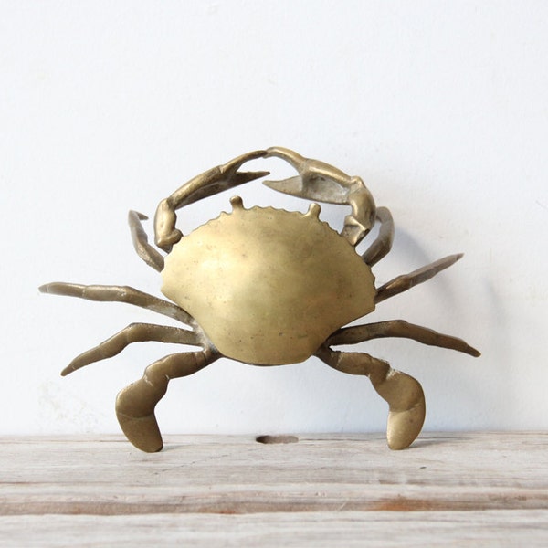 Vintage Brass Crab Box