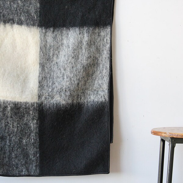 Black, White, Grey Checkered Blanket