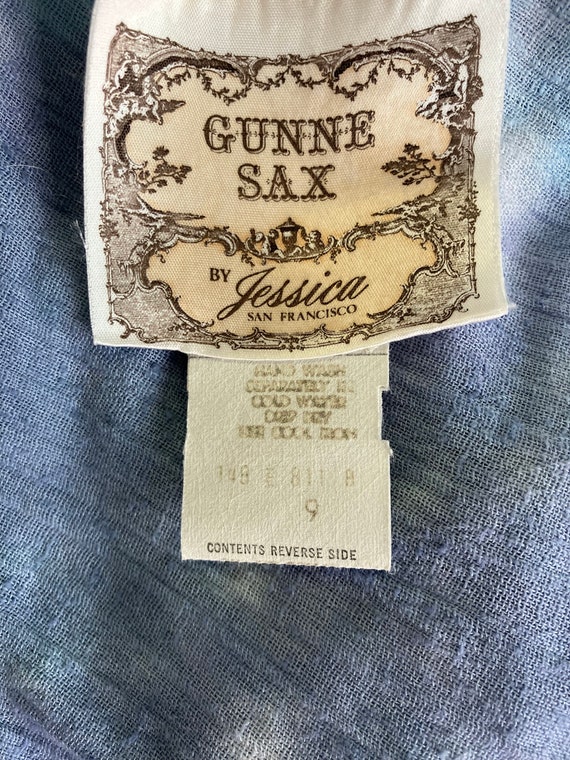 70's Vintage Gunne Sax Blue Tie Tye Dye Handkerch… - image 7