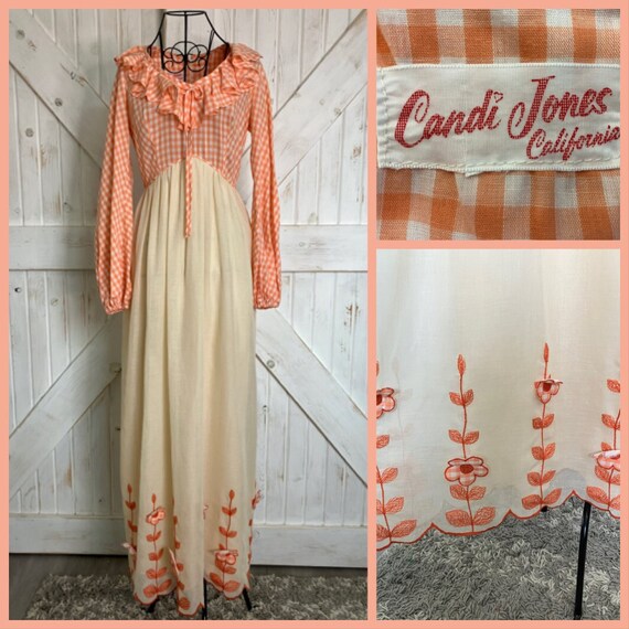 70's Vintage Candi Jones California Peach Orange Whit… Gem