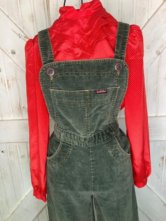 70's Vintage Landlubber Green Corduroy Hippie Ove… - image 5
