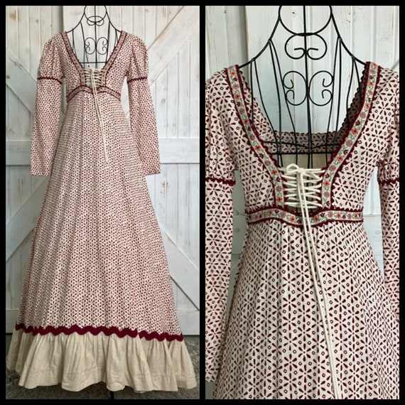 1969 Vintage Gunne Sax Black Label Red White Cali… - image 4