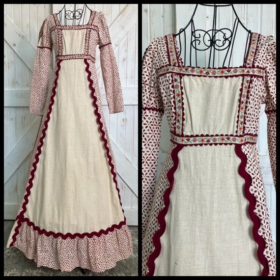 1969 Vintage Gunne Sax Black Label Red White Cali… - image 2