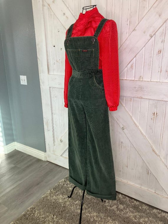 70's Vintage Landlubber Green Corduroy Hippie Ove… - image 6