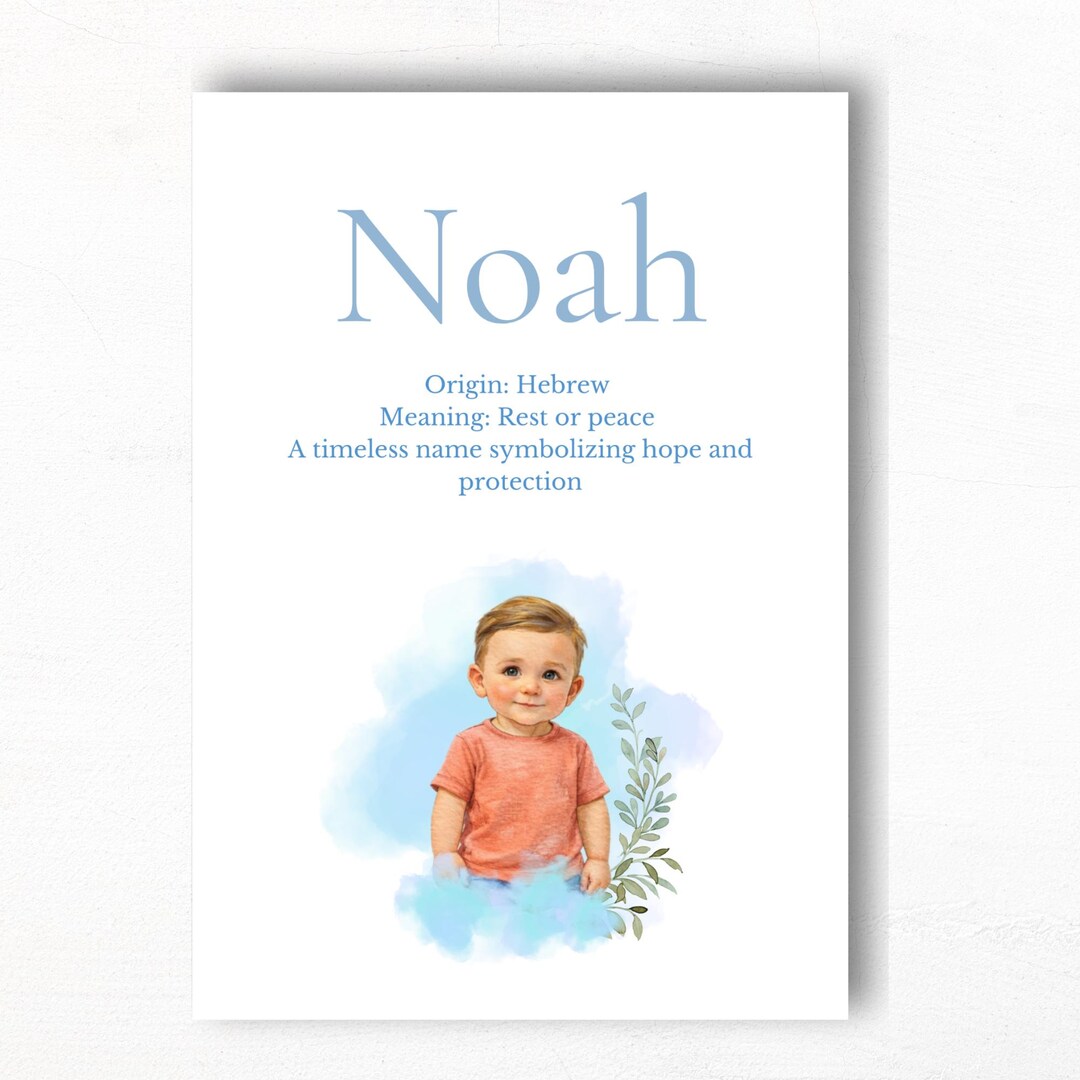 Rexlie Personalized Baby Boy Name Watercolor Portrait | Custom Child ...