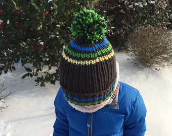 Knitting toddler hat pattern, classic children's hat pattern, knitting child hat pattern, ribbed child's hat pattern, worsted weight pattern
