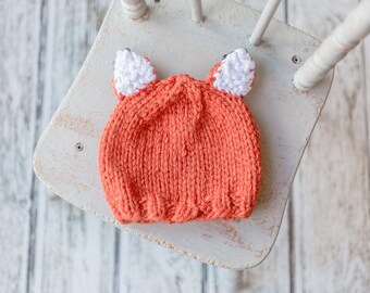 PDF Knitting pattern-- Toddler fox hat pattern, baby fox hat pattern, child's fox hat pattern, easy  hat pattern, easy animal ear pattern