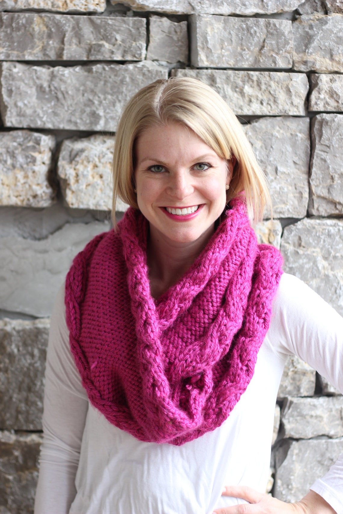 KNITTING PDF PATTERN, Cabled Cowl Pattern, Super Bulky Scarf Pattern ...