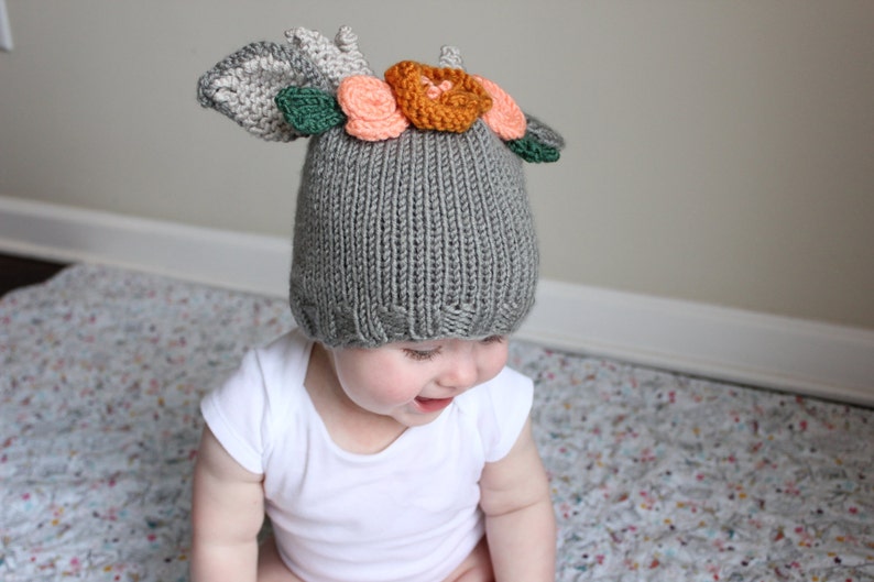 PDF Pattern Baby Boho Deer Hat Knit Baby Hat Toddler Etsy