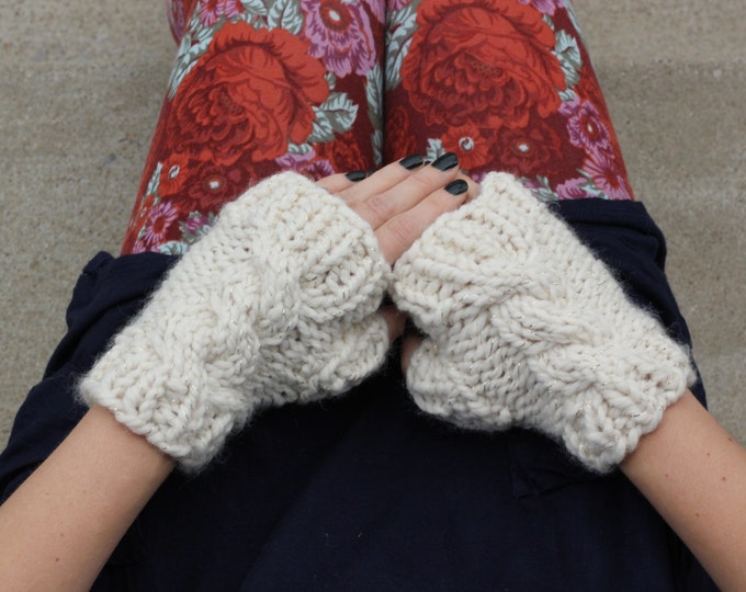 KNITTING PATTERN PDF Bulky Fingerless Gloves Bulky Gloves Etsy