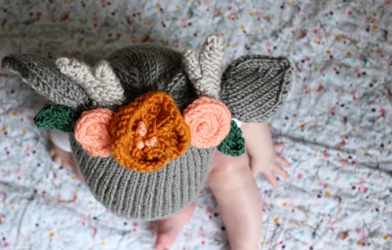 PDF Pattern Baby Boho Deer Hat Knit Baby Hat Toddler Etsy