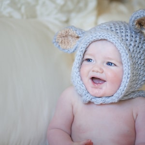 Lamb hat pattern, baby bonnet knitting pattern, baby bonnet lamb pattern, baby lamb hat, baby animal hat, baby knitting pattern, lamb ear